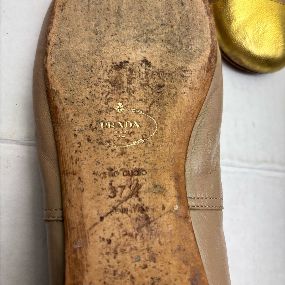 Prada Ballerina flats women SZ 37.5 - Picture 9 of 9